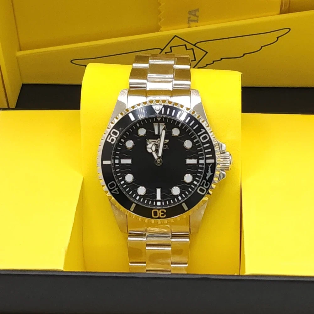 Invicta Pro Diver Crestcore 49693 Men's Quartz Black Dial Steel Watch 43mm New